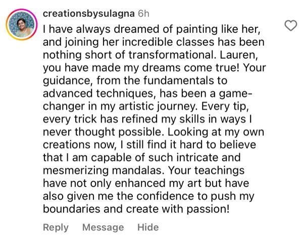 A message from a Love & Dots student