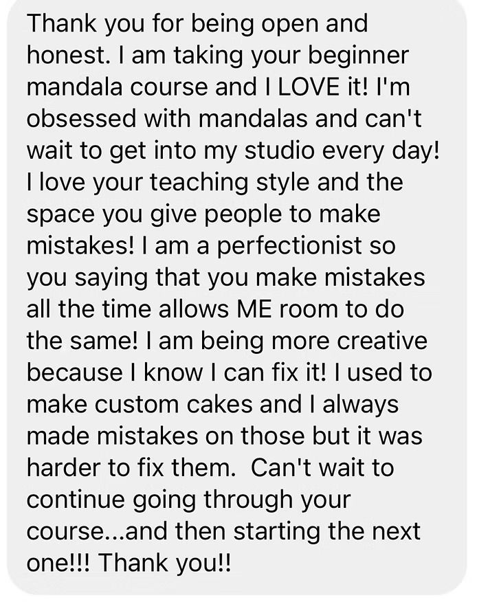 A Love & Dots student sharing their experience