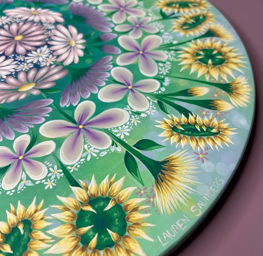 The finished Floral Mandala masterclass piece