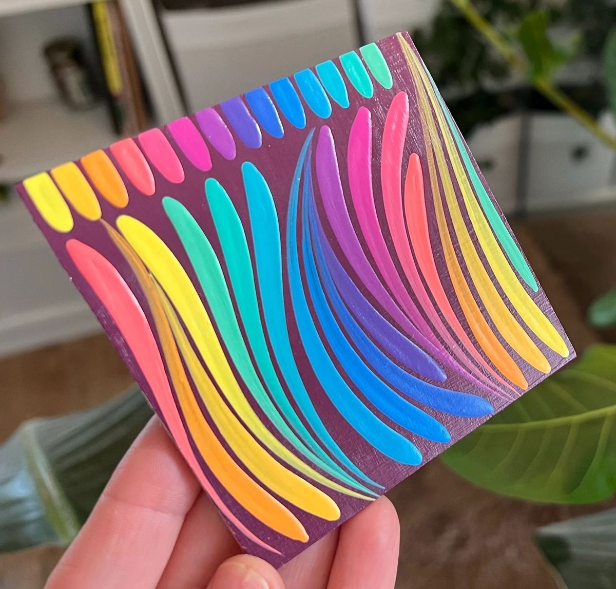 A hand-painted pro palette recipe card