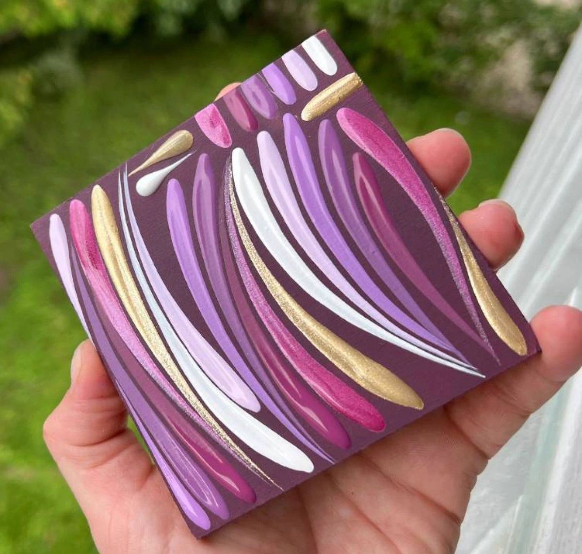 A hand-painted pro palette recipe card