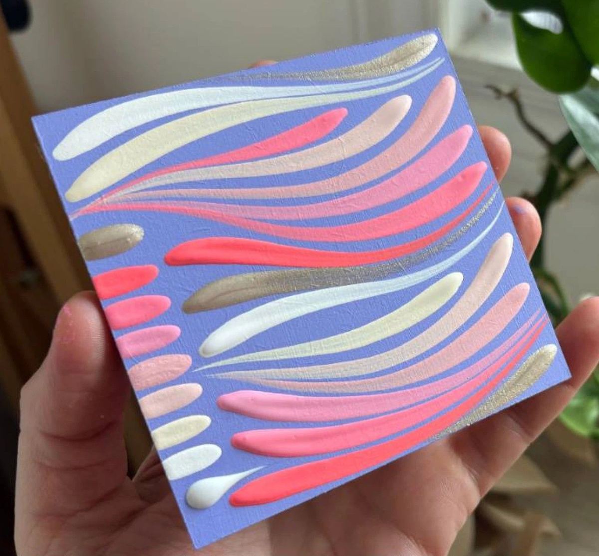A hand-painted pro palette recipe card