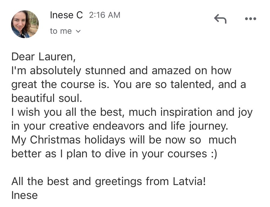 A Love & Dots student sharing their experience