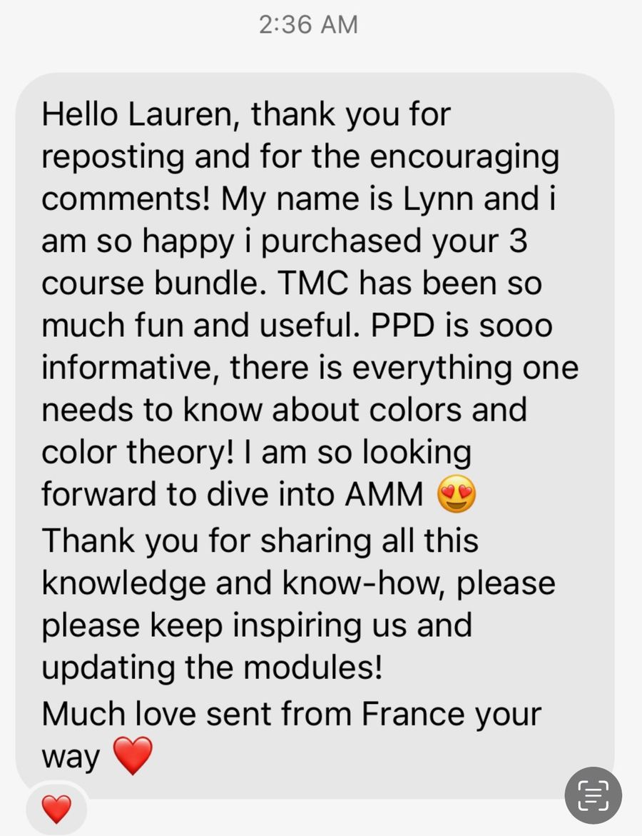A Love & Dots student sharing their experience