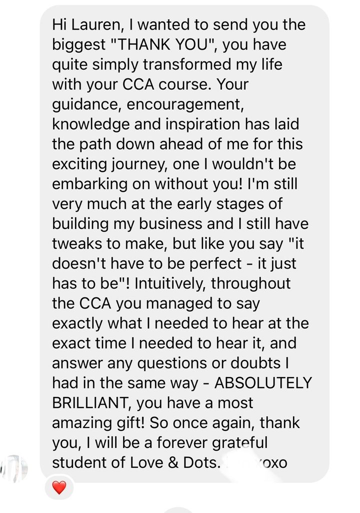 A message from a student sharing their results