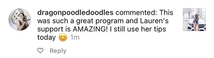 A message from a student sharing their results
