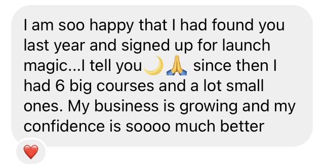 A message from a student sharing their results