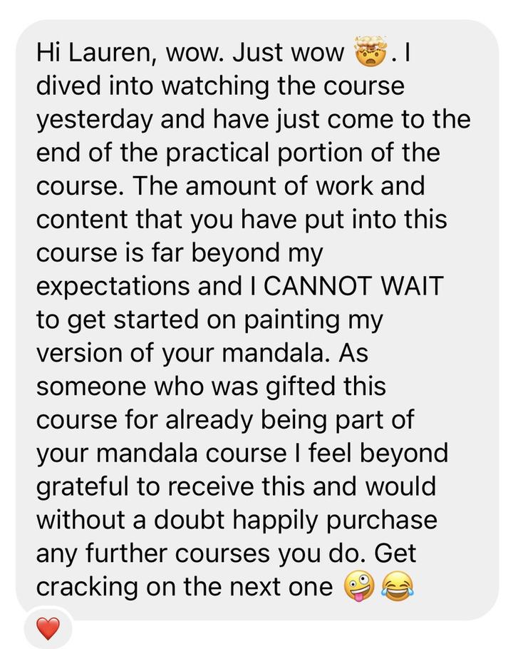 A Love & Dots student sharing their experience