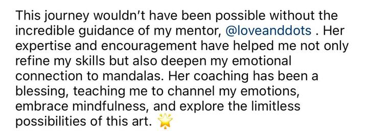 A Love & Dots student sharing their experience