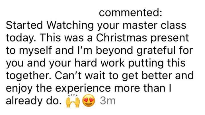 A Love & Dots student sharing their experience