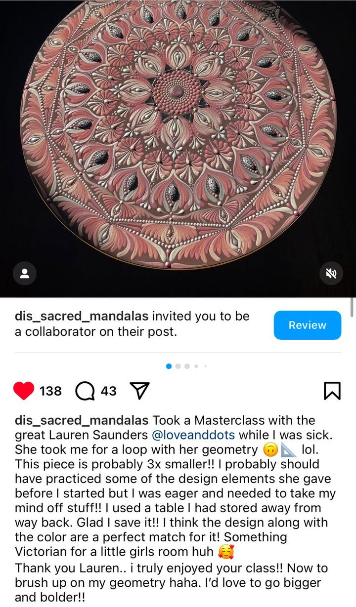 A Love & Dots student sharing their experience