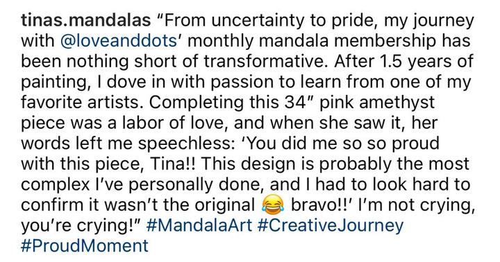 A Love & Dots student sharing their experience