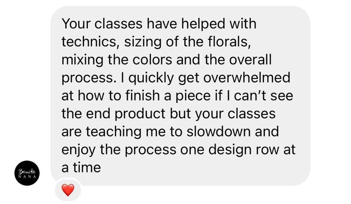 A Love & Dots student sharing their experience