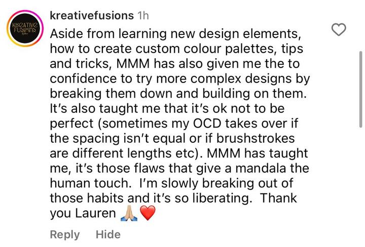 A Love & Dots student sharing their experience