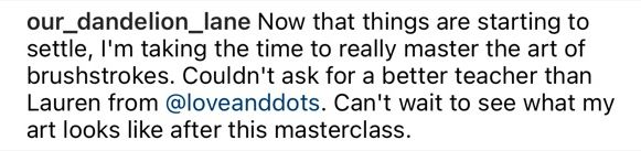 A Love & Dots student sharing their experience